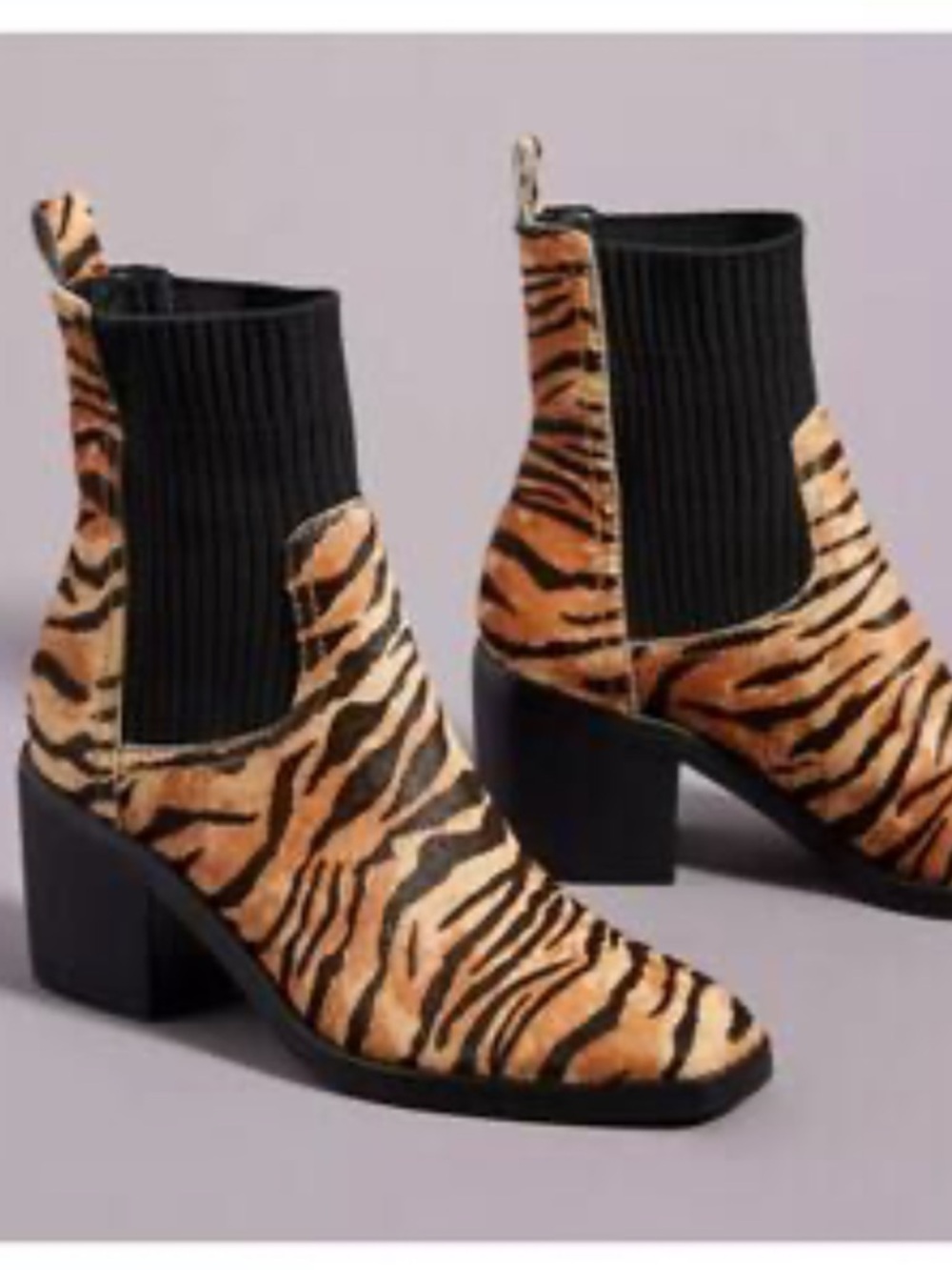 Anthropologie Silent D Nirvani Boots Brown Tiger Print Ankle Bootie‎ 38